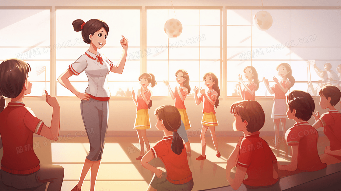 卡通女舞蹈老师教师节节日插画