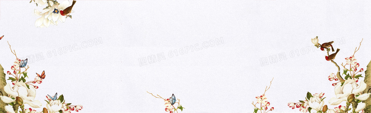 春季白色印花淘宝海报背景