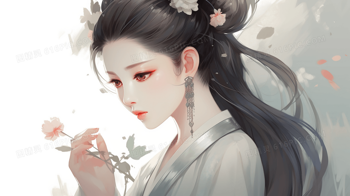 传统古典中国风美女插画