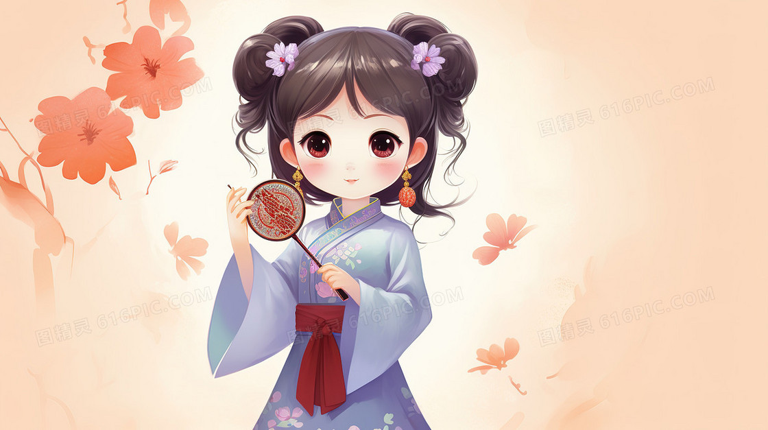 可爱Q版古典小美女