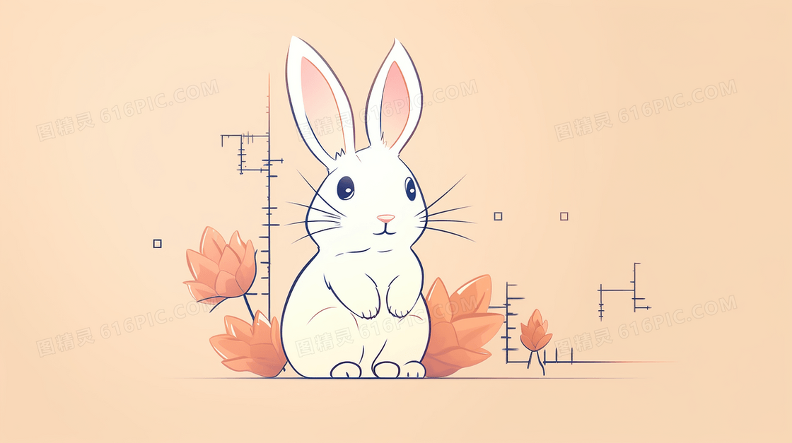 卡通可爱的小兔子插画