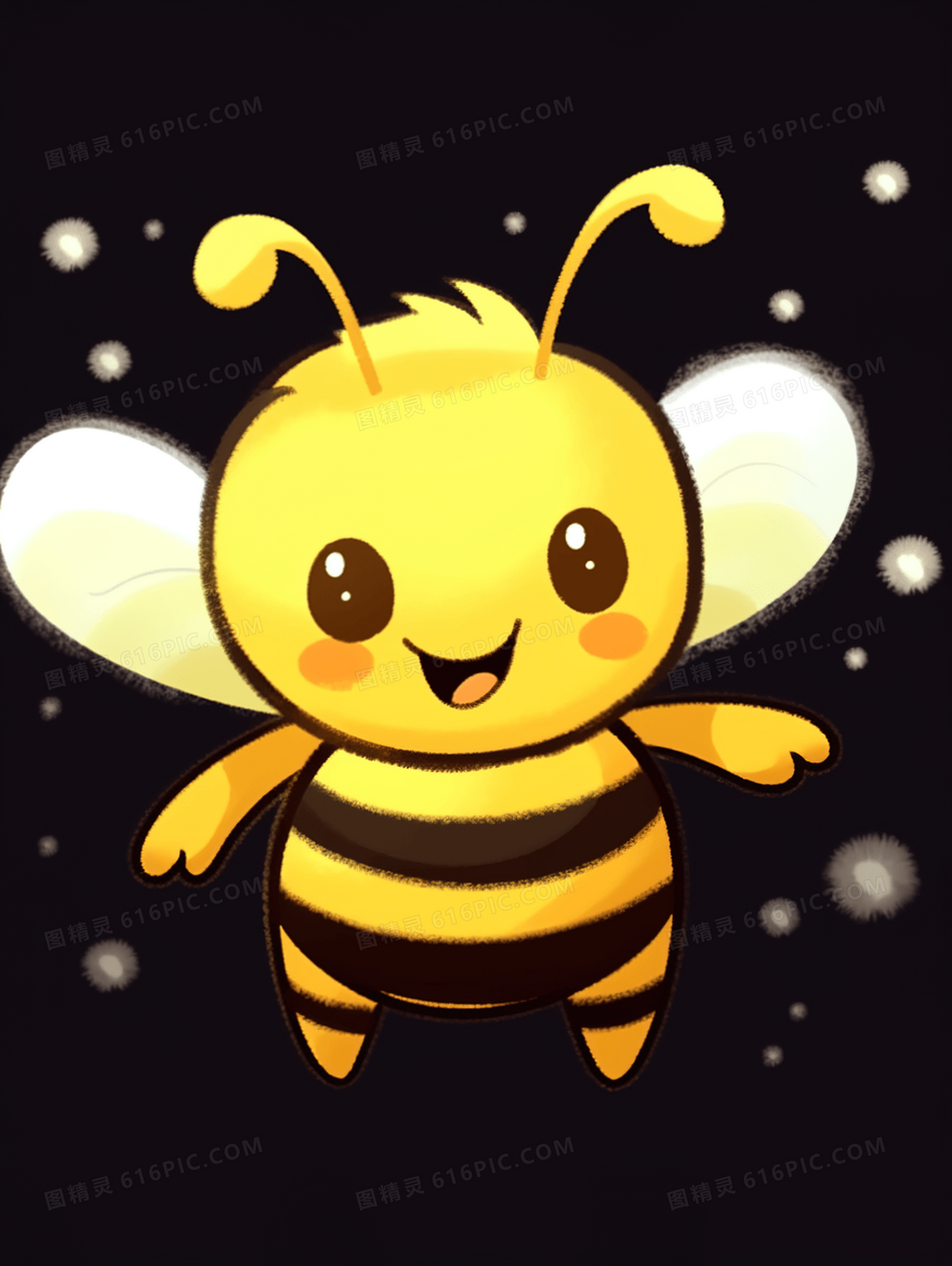 卡通可爱勤劳的小蜜蜂插画