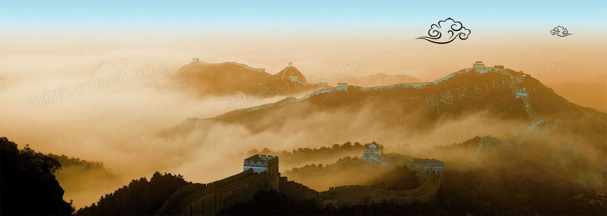 万里长城大气背景