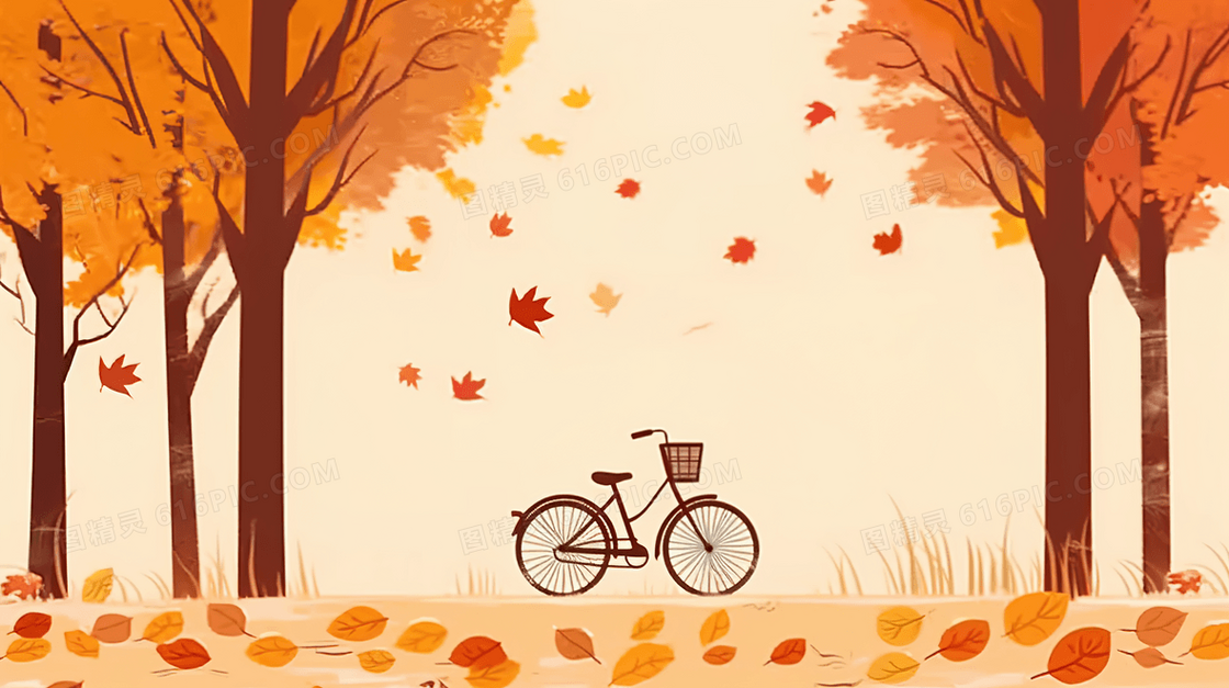 自行车骑行日插画