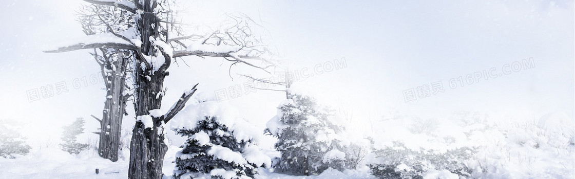 女装雪景背景