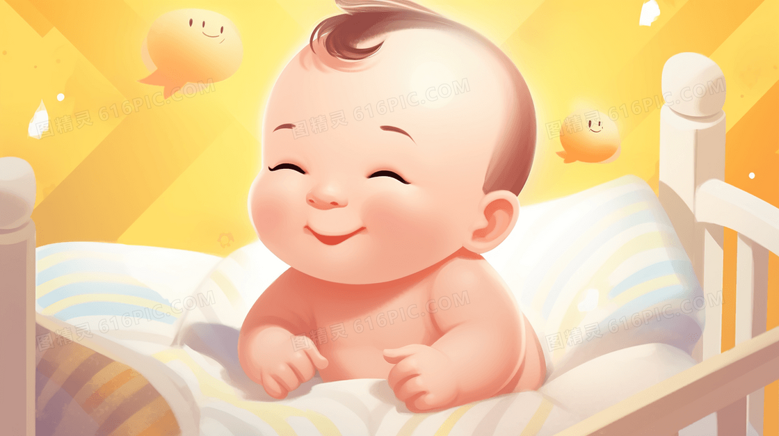 可爱婴儿卡通插画