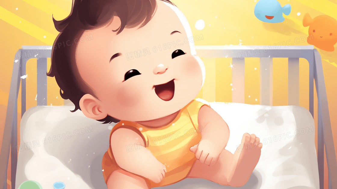 可爱婴儿卡通插画