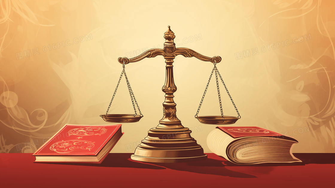 律师法律天秤法务宣传插画