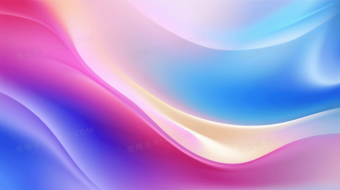 彩色渐变流体曲线简约插画
