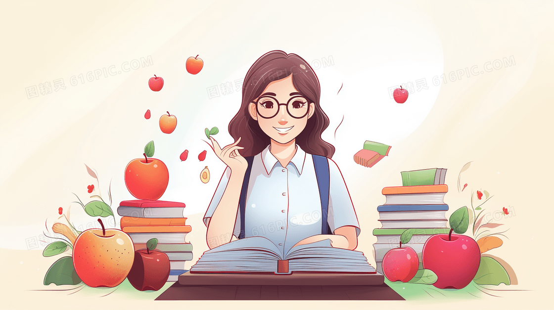 面带笑容的老师职业商务插画