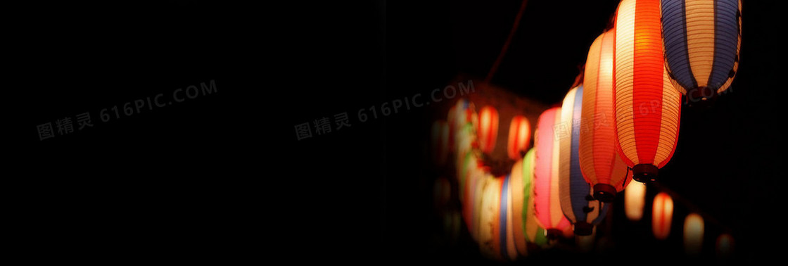 炫彩灯笼元宵节个性背景banner图