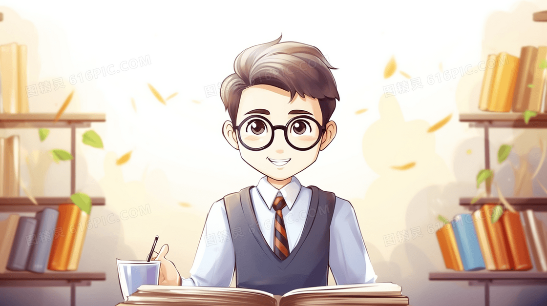 面带笑容的老师职业商务插画