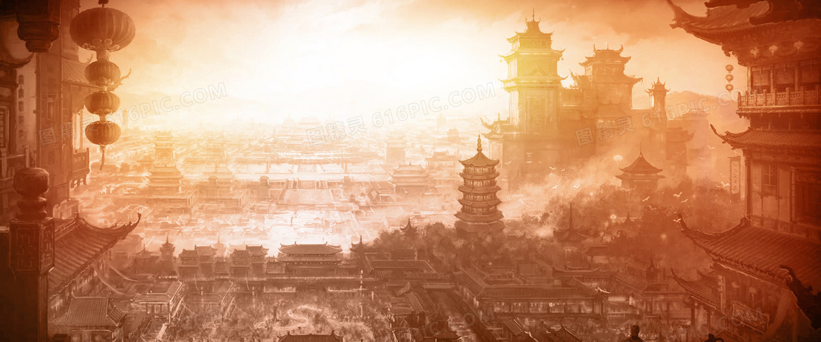 梦幻古城背景装饰