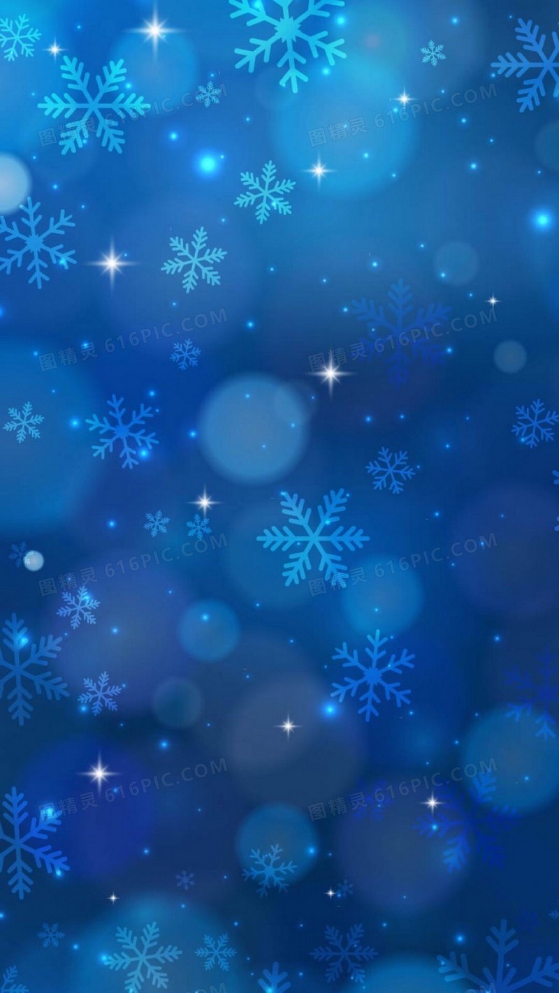 蓝色雪花圣诞节h5背景