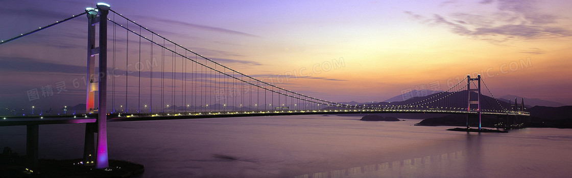 夜景桥海报背景