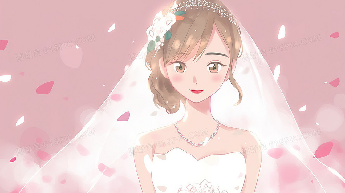 唯美风穿着婚纱的新娘