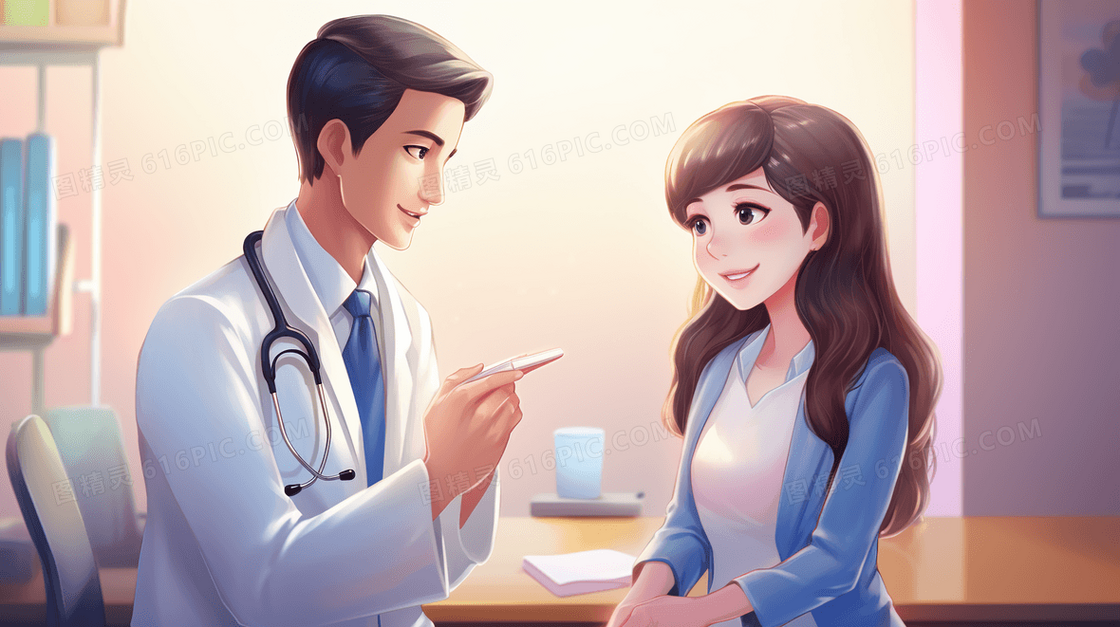 看病的中国医生插画