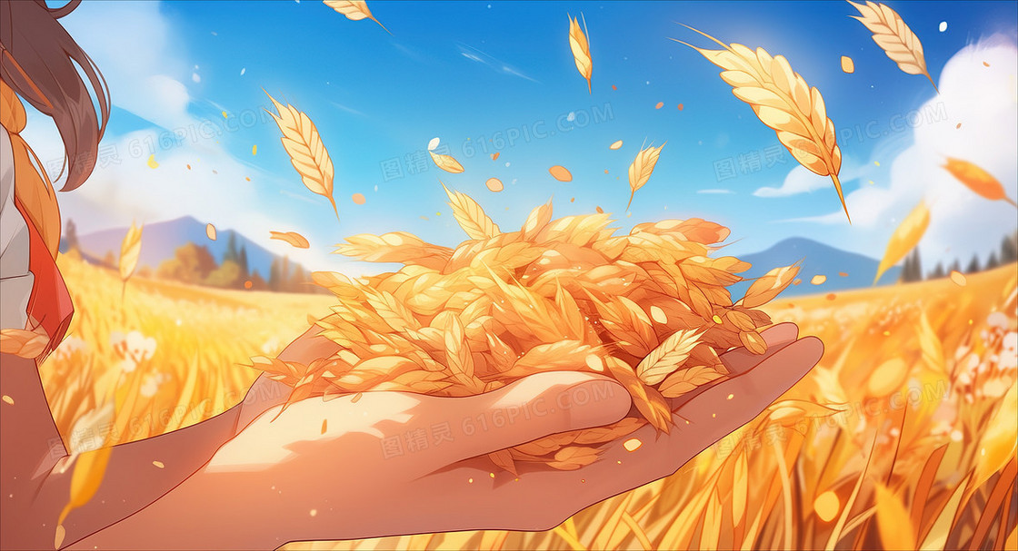 世界粮食日节约粮食主题插画