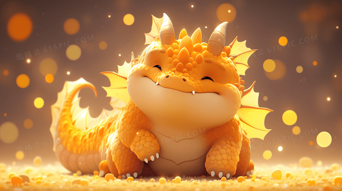 龙年Q版可爱卡通龙形象创意插画