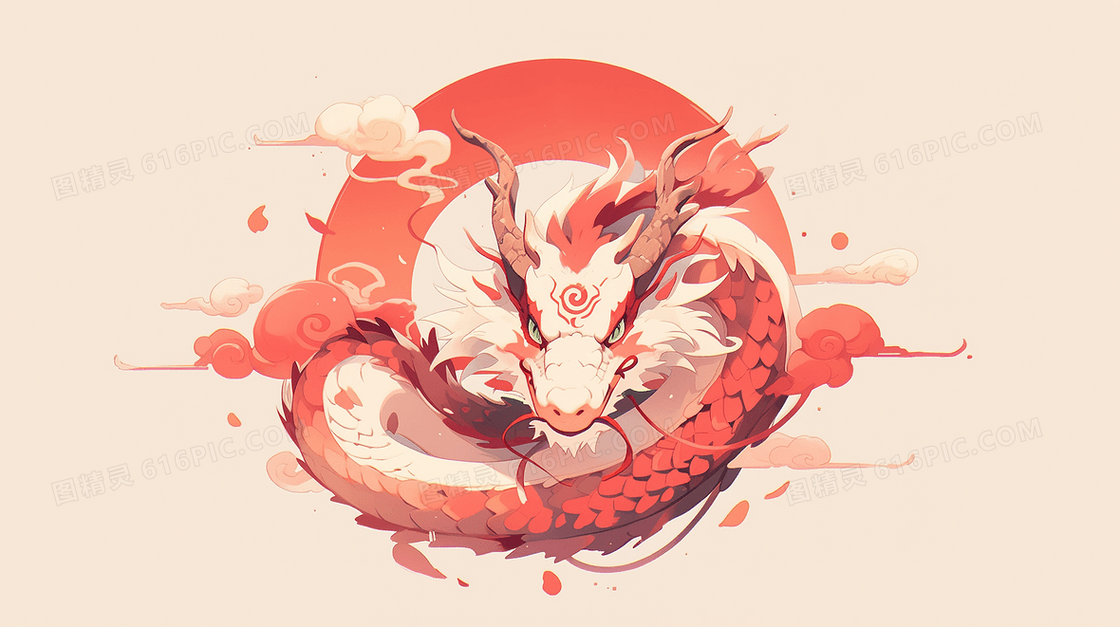 龙年卡通龙形象创意插画