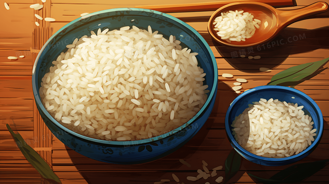 光盘行动米饭节约粮食插画