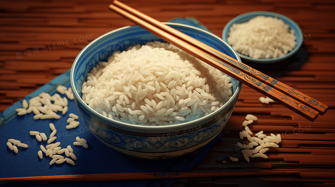 光盘行动米饭节约粮食插画