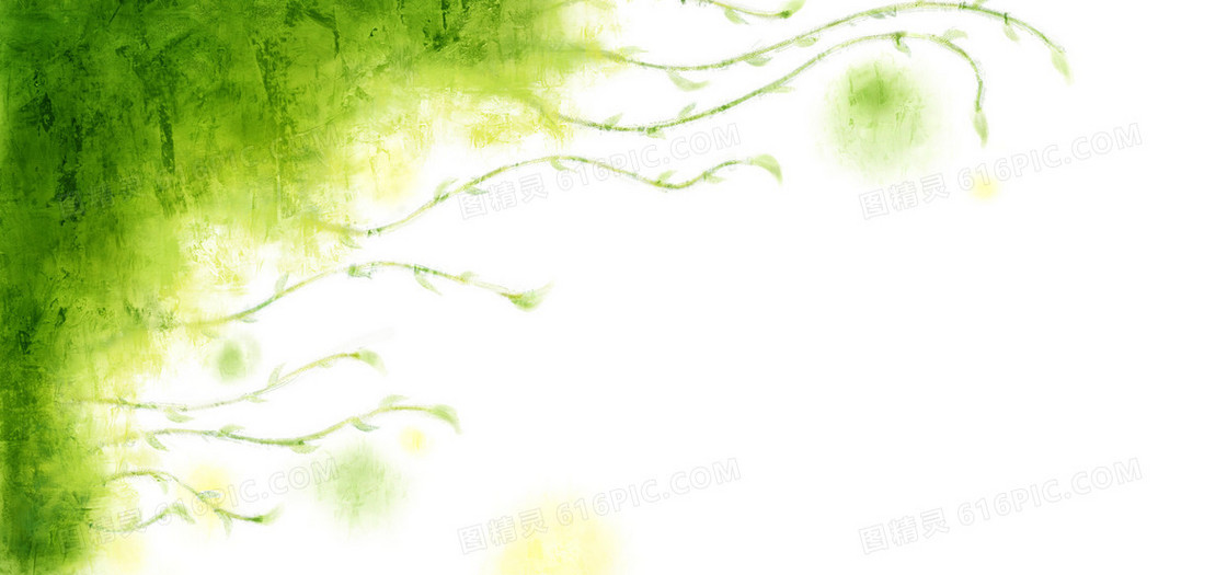 藤蔓植物装饰水彩图案