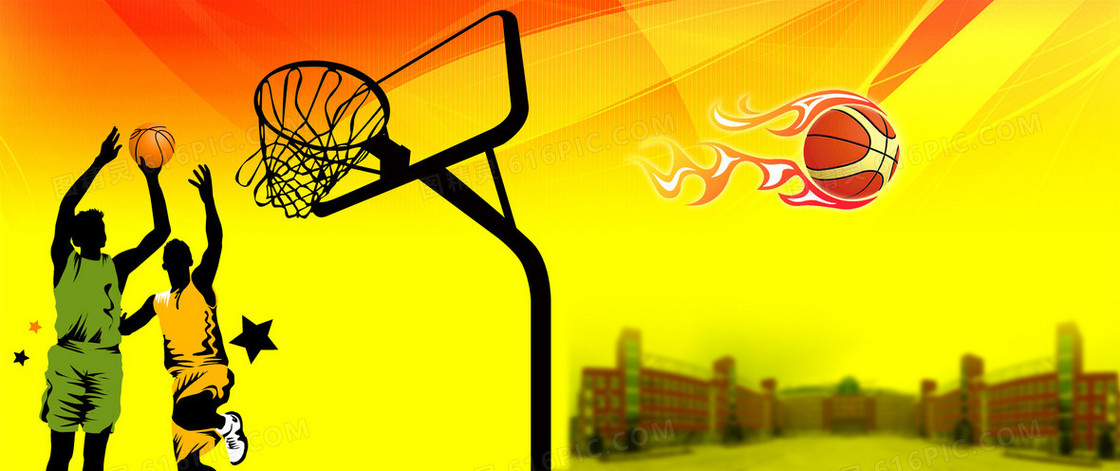 篮球剪影海报图