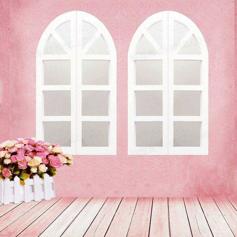粉色少女系阳台窗户背景