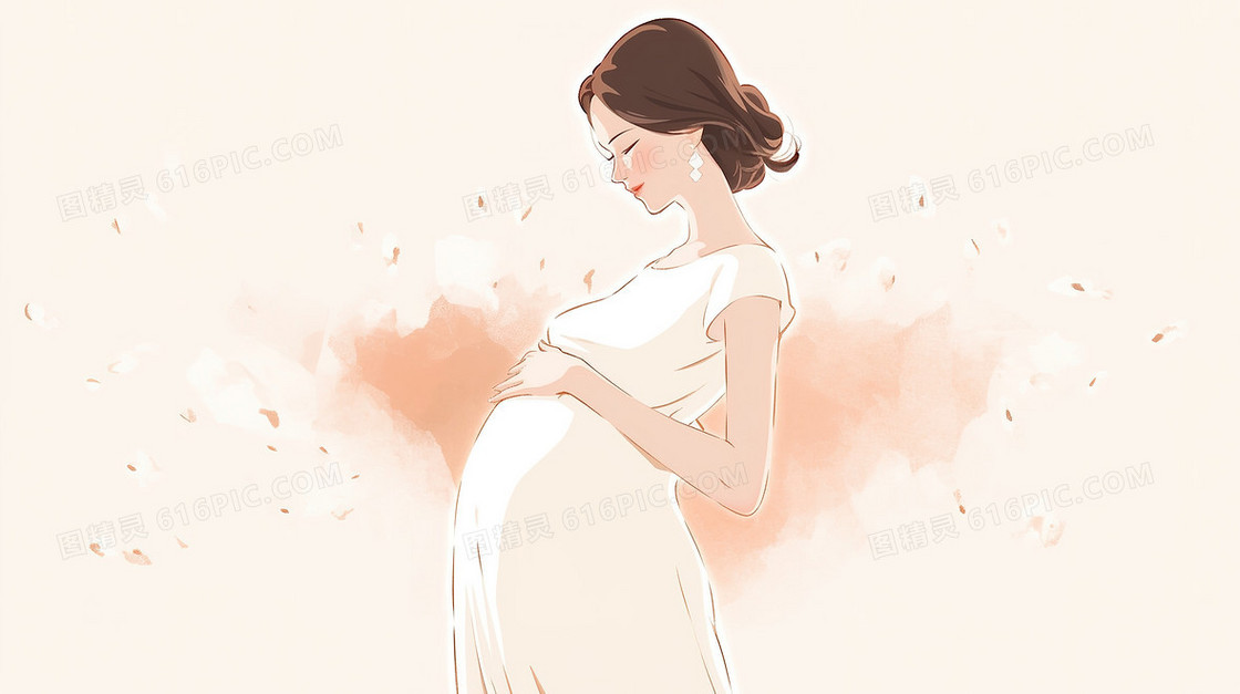 关注怀孕妇女健康概念插画