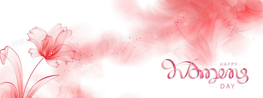 38妇女节浪漫花朵海报背景