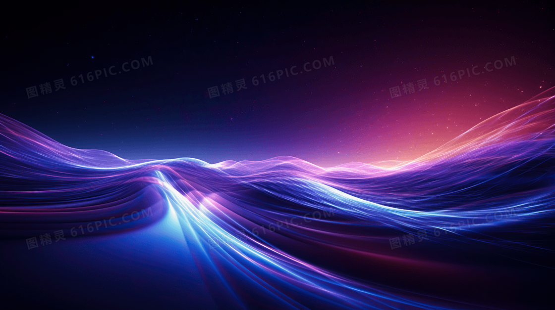 流体渐变线条商务科技企业宣传插画