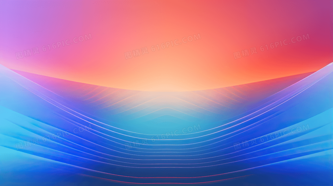 彩色流体渐变线条商务科技企业宣传插画