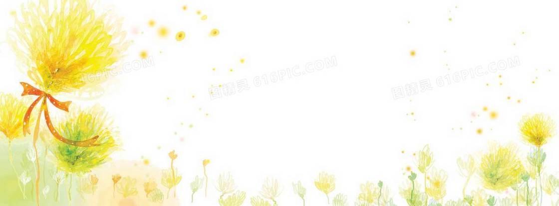 水墨花唯美清新背景 banner