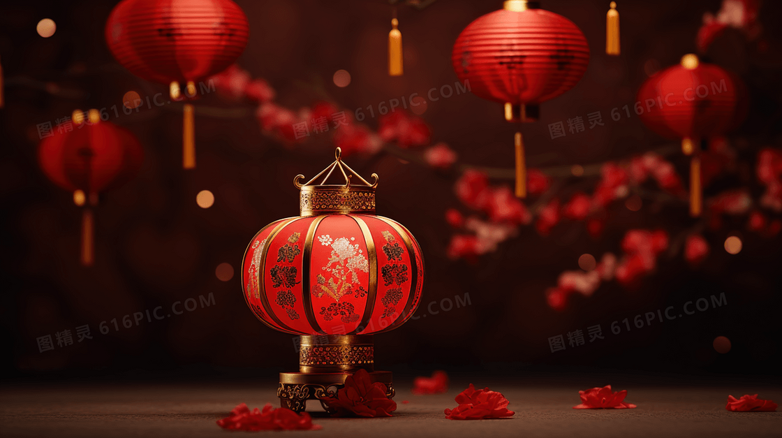 中国新年中式花灯概念图片