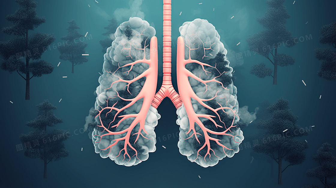 预防肺部疾病医疗健康身体器官插画