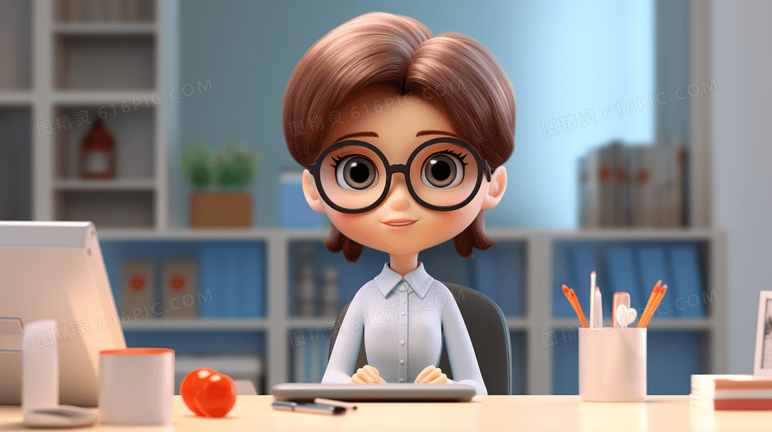 3D立体商务办公人物插画