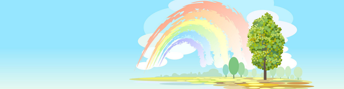 卡通 手绘彩虹背景