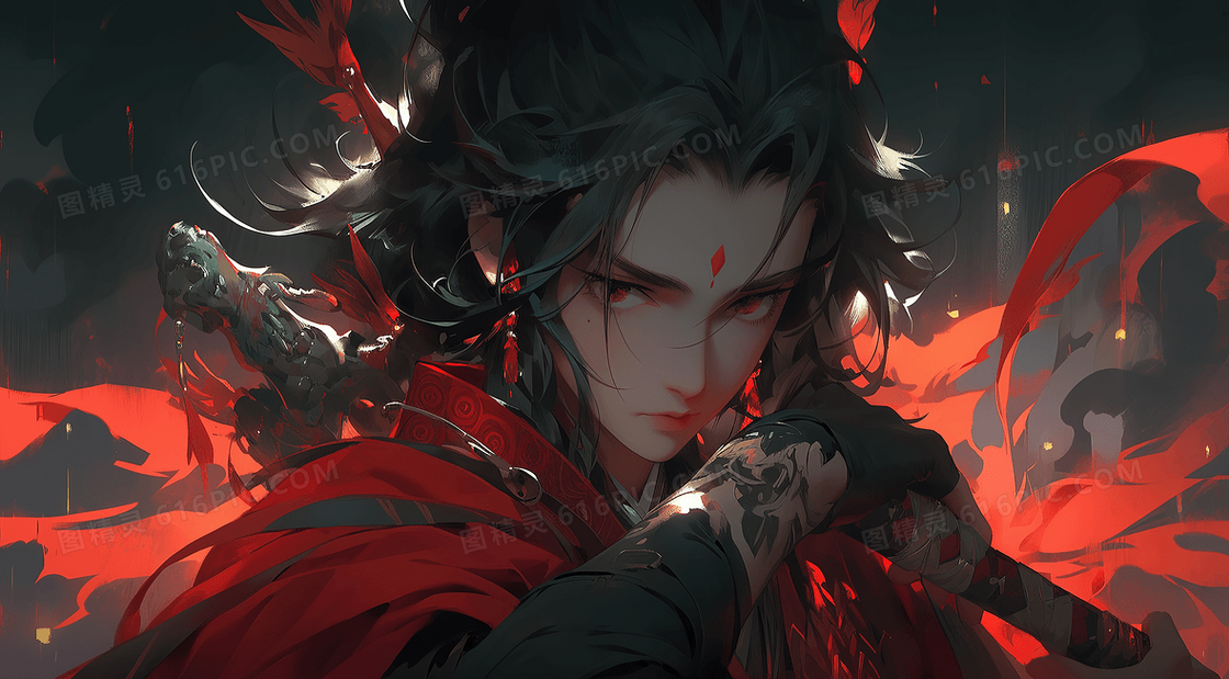 历史小说武侠人物插画