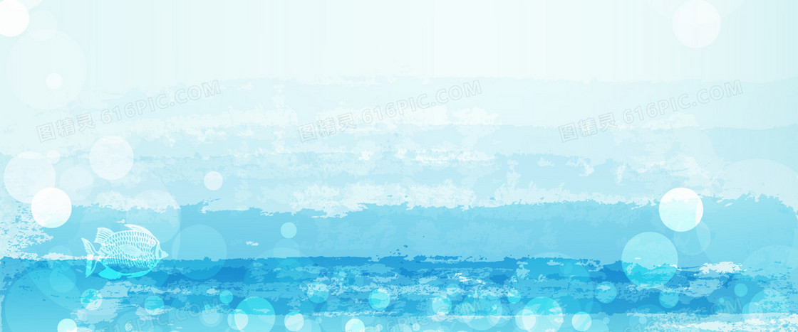 夏季大海水彩画背景