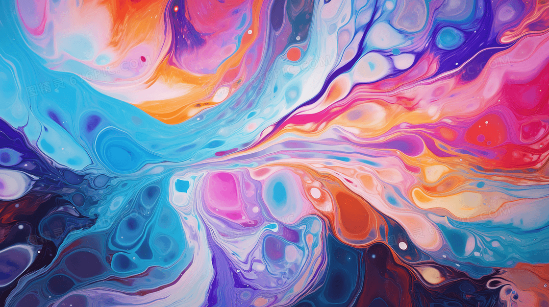 丙烯浇注液体抽象插画