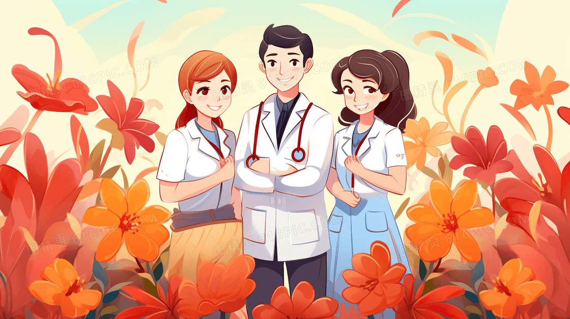 医生护士健康医疗插画