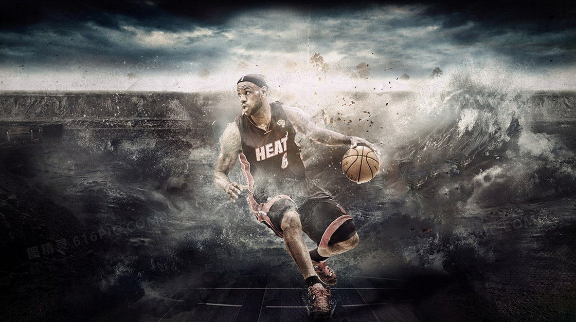 篮球球星勒布朗·詹姆斯海报背景