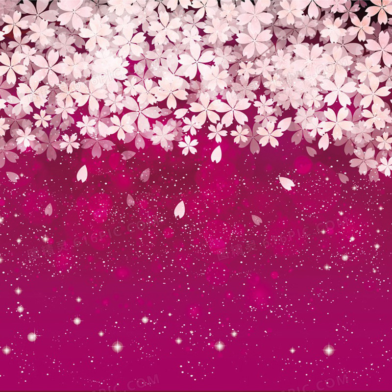 粉紫色浪漫樱花花瓣背景