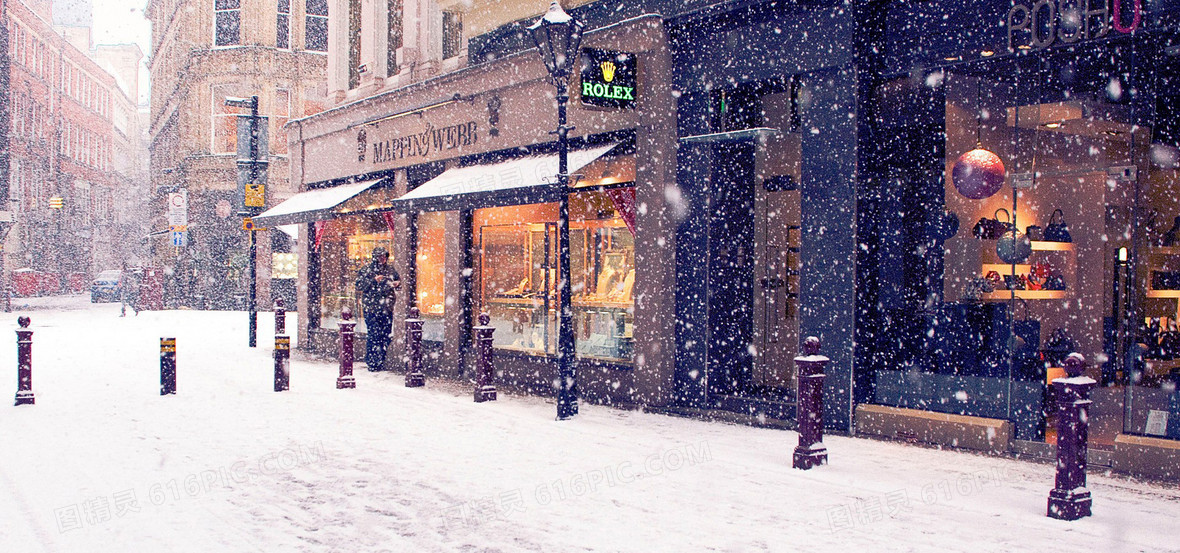 雪天浪漫城市