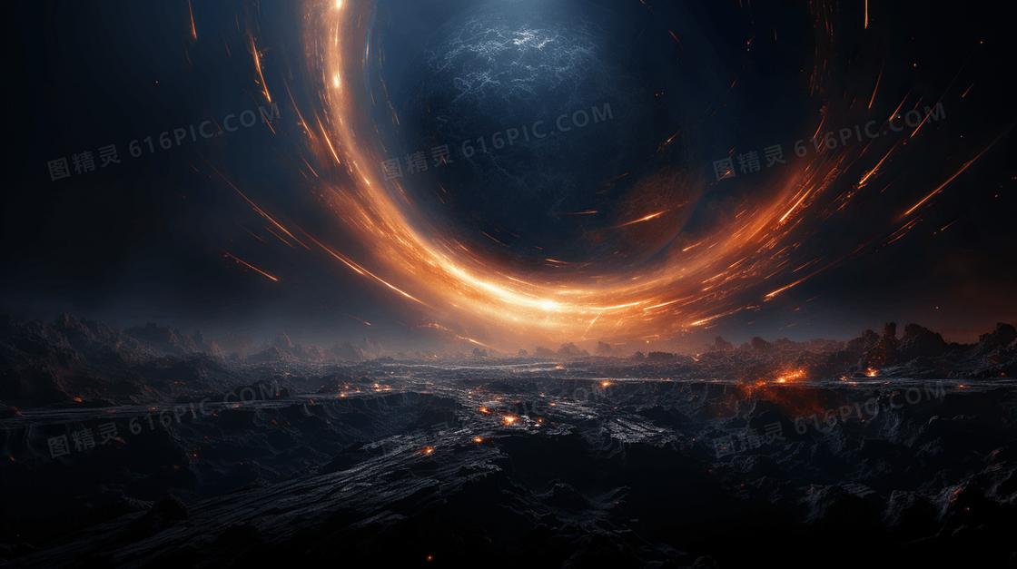 科幻未来星球城市插画