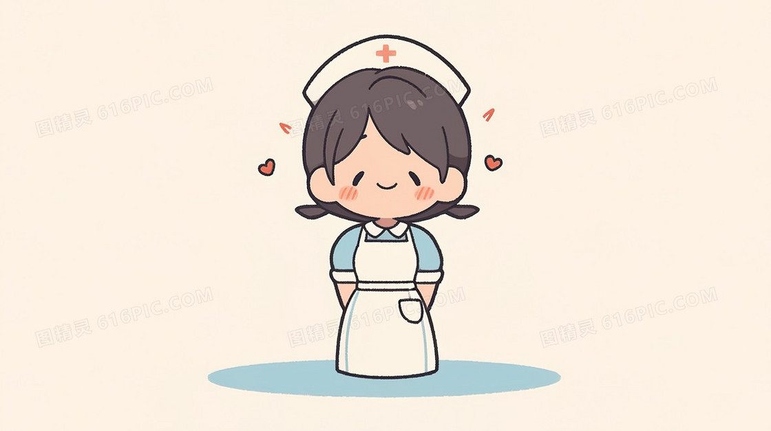 一个医院女护士插画