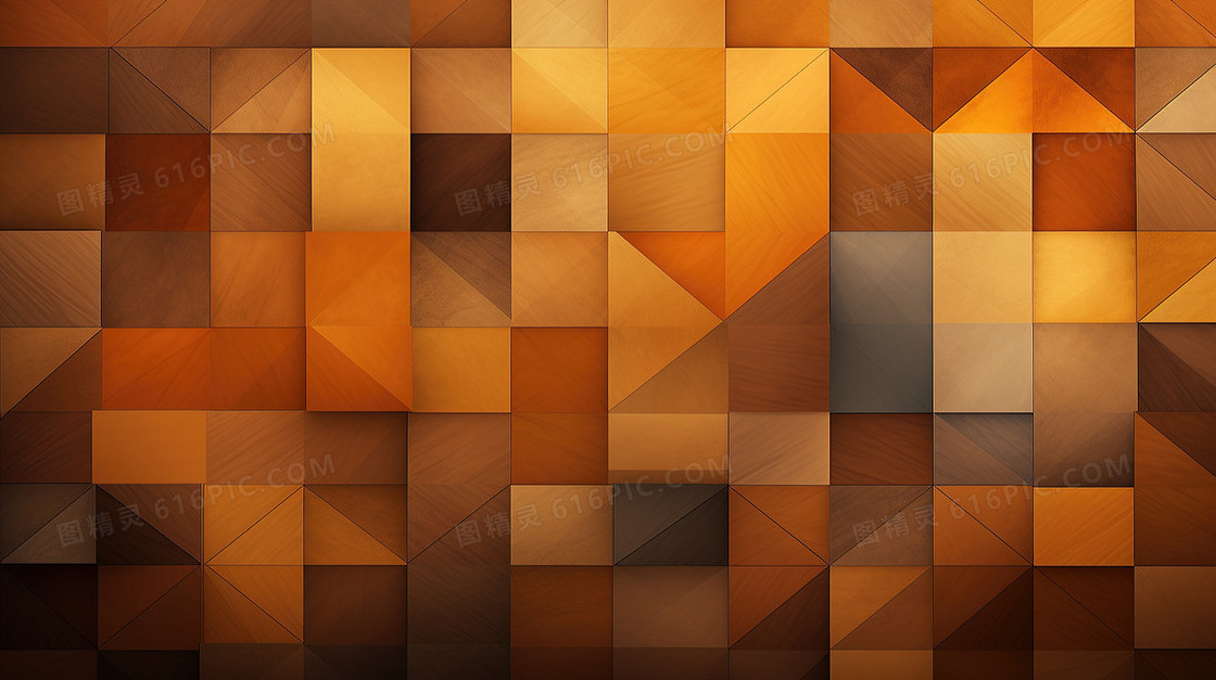 橙色矢量扁平几何抽象背景插画