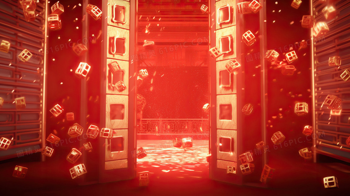 2024新年开门红喜庆龙年背景