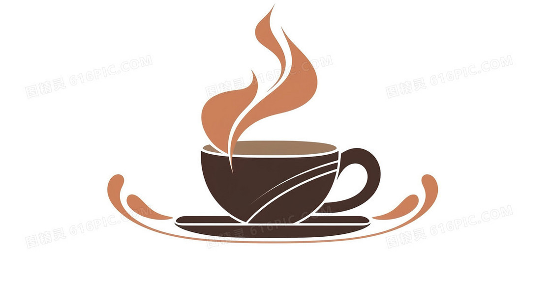 一杯热咖啡图标插画